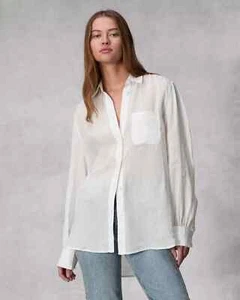 NWT $225 rag & bone Maxine Linen Shirt White S - Picture 1 of 8