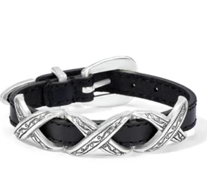 Brighton Kriss Kross Etched Bandit Black Bracelet NWT $58 - Picture 1 of 2