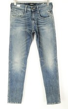 REPLAY Anbass W29/L32 Men Jeans Blue Washed Slim Fit Cotton Stretch 5-Pocket
