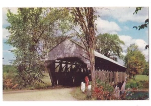 Weathered & Worn COVERED BRIDGE PARSONFIELD PORTER Maine Postcard ME - Picture 1 of 2