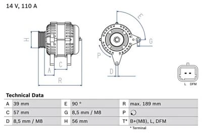 Alternador BOSCH para plumero DACIA NISSAN Micra III RENAULT 98-20 0986083440 Foto 1 de 4