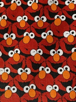 Corbata de cuello Sesame Street Elmo dibujos animados divertida nostálgica para hombre negra y roja Jim Henson Foto 1 de 4