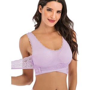 Ladies Sport Bra Comfy Strap Shapewear Sports Stretch Cross Front Vest Size "M" - Picture 1 of 12