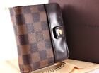 (A rank) Louis Vuitton LV Damier Bi-Fold Wallet Leather w/Box,Storage Bag 3433