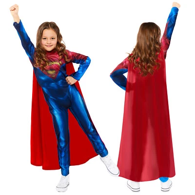 Girls Supergirl Jumpsuit Costume - Image 1 of 2