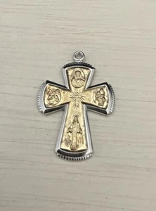 Anhänger 4-fach Kreuz vergoldet Sterlingsilber 1 1/8 cm groß siehe Fotos - Bild 1 von 4