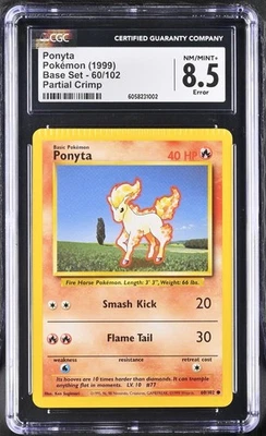 Ponyta Crimp Base Set 60/102 Graded Pokemon Card Error CGC 8.5 - Image 1 of 2
