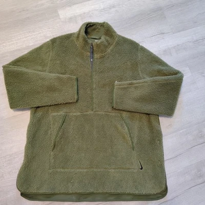 Nike Yoga Masculino Tamanho XL Ajuste Solto Sherpa Pulôver de Lã Jaqueta Snap Quente Fuzzy - Imagem 1 de 4