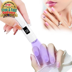 Rechargeable Handheld UV Nail Lamp – LED Gel Dryer with Timer & USB Charging - Picture 1 of 10