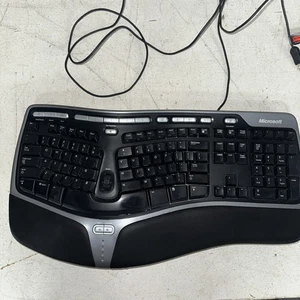 Microsoft Natural Ergonomic Keyboard 4000 V1.0 KU-0462 Black Wired USB - Picture 1 of 5