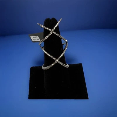 Anillo X de dos piezas para mujer nOir Joyería con piedras doradas y vástago de metal pistola ¡NUEVO! Foto 1 de 4