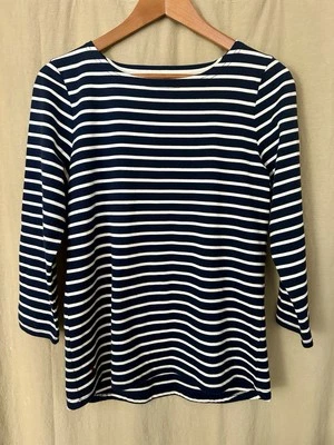 NUEVO SIN ETIQUETAS Camisa Top Joules UK12 US10 Azul Marino Blanco Rayas Puerto Bretón Marineros Foto 1 de 4