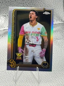 2025 Topps Chrome Jackson Merrill GOLD CUP 61 LIGHTBOARD REFRACTOR SSP SD Padres - Picture 1 of 2