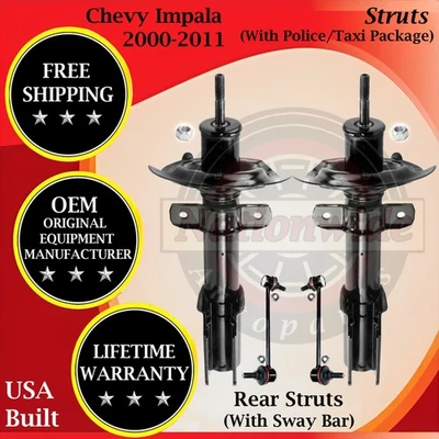 Monroe con barra estabilizadora puntales traseros OEM para Chevy Impala 2000-2011 garantía de por vida Foto 1 de 4