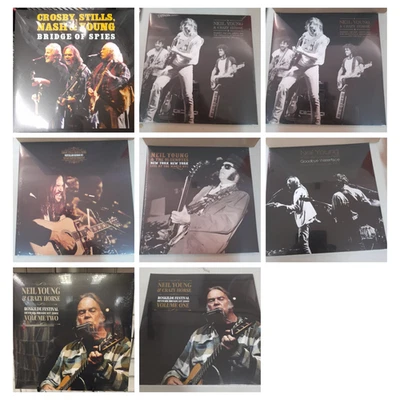 8 x Neil Young Crazy Horse Crosby Nash broadcasts double LPs lot bundle vinyls - Image 1 of 4
