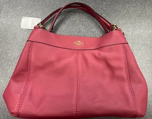 Coach Lexy Handtasche F23537 Pebble Rouge Leder Schultertasche Beuteltasche Luxus Neu mit Etikett NEU - Bild 1 von 10