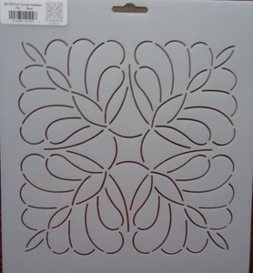 Stencil Quilting Four Corner Feathers 7 1/2" 19cm QC sew quilt RA102 template - Picture 1 of 1