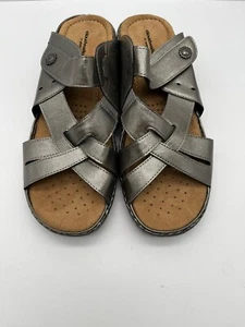 Cloudwalkers By Avenue Sandals US 11 W Silver Hook And Loop Adjustable Womens - Picture 1 of 13