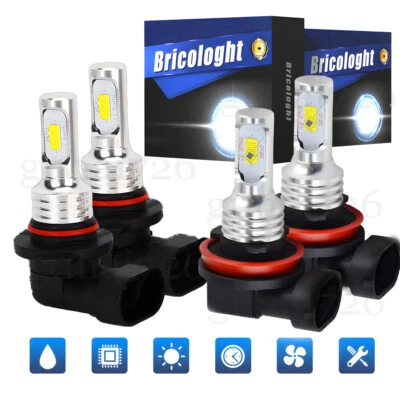 H11 9005 LED Headlight KIT Combo Bulbs 10000K High&Low Beam Super Bright White - Image 1 of 4