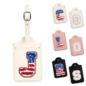 Personalized Initial Letter Luggage Tags for Suitcases,PU Leather Baggage Tag... - Picture 1 of 6
