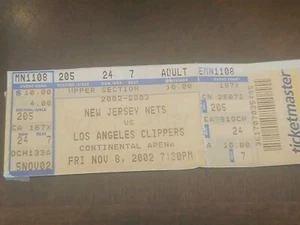nj nets los angeles clippers game ticket stub 2002 jason kidd dikembe mutombo - Picture 1 of 1