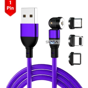 Magnetic Type C Cable/USB C/Micro USB Charging Charger For iPhone Samsung 1M 2M - Picture 1 of 19