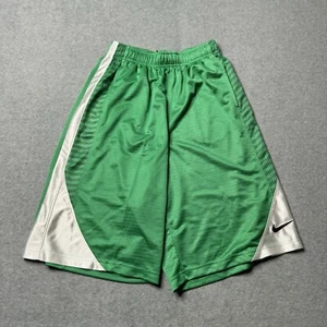 Nike Basketball Shorts Boys XL Green Mesh Lined Drawstring Athleisure Stretch - Picture 1 of 15