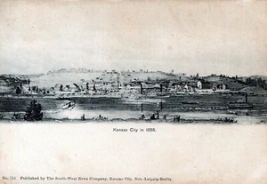 Kansas City Kansas 1855 veröffentlicht von Sout-West New Company Postkarte - Bild 1 von 2