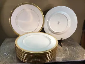 Piatto/i da cena Lenox ""Lowell"" avorio con nastro incrostato oro, francobollo oro NUOVO - Foto 1 di 5