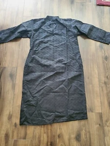 CLEARANCE Stitched Allover Embroidery Black Kurta 40 Bust FREE SHIPPING BB1 - Picture 1 of 5