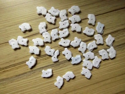 80 Kunststoff Knochenperlen 17 x 10 mm weiß  - Bild 1 von 3