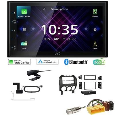 JVC Autoradio Apple CarPlay Android Auto DAB+ für Mazda 2 ab 2007 in schwarz - Bild 1 von 4