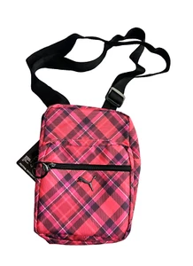 NEW Puma Festival Crossbody Bag Red & Pink Plaid - Picture 1 of 13