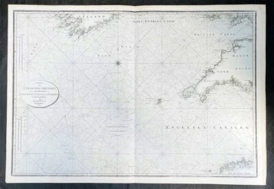 1801 Gustaf Klint Large Map Sea Chart Celtic Sea Ireland to Bristol, Cornwall et - Image 1 of 3