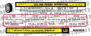 VEHICLE TRUCK and CAR VIN # Label Decal Tire Information 3M professional STICKER - Picture 1 of 1
