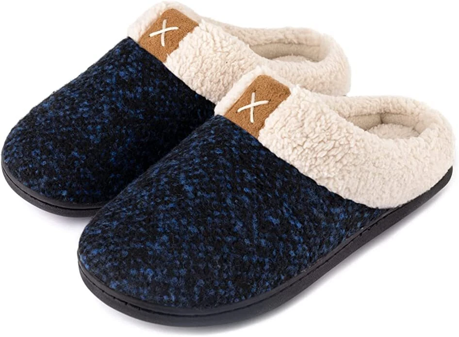 Acogedoras pantuflas de espuma viscoelástica para mujer de felpa difusa regalo acogedoras casas zapatos fáciles de poner Foto 1 de 1