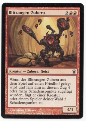 Burning-Eye Zubera German Mtg MISPRINT. Artist and copyright line in white ink - Imagen 1 de 4