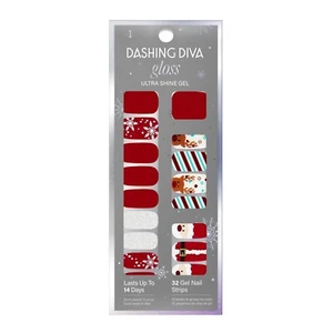 Tiras de uñas de gel Dashing Diva Gloss Ultra Shine, ayudante de Santa, 32 unidades - Imagen 1 de 5