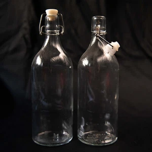 Juego de 2 jarras de vidrio IKEA Korken abatibles con tapa para botellas - Imagen 1 de 5