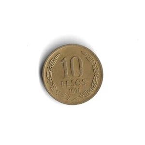 1991 Chile 10 Pesos World Coin - KM# 228 - Picture 1 of 2