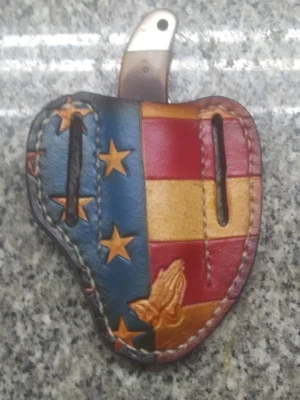 Leather Folding Knife Pancake Sheath Buck 110 Size Flag knives not included - Image 1 of 4