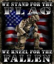 We Stand For The Flag Military Remembered The Fallen Metal Sign, 12.5" W x 16" H