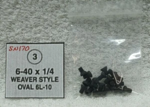 Tornillos de armero ovalados estilo tejedor de cabeza de Torx SN170 6-40 X 1/4" 20 #3 - Imagen 1 de 4