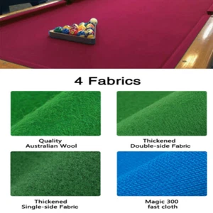 Pool Table Felt Billiard Cloth 7/8/9ft - Fast Billiard Felt w/ PRE-CUT RAILS - Picture 1 of 37