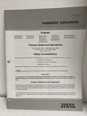 Volvo 7797282 Genuino OEM Motores Popa y accionamientos en popa Instrucciones de instalación Foto 1 de 2