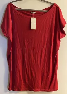 Camicia blusa Poetsky donna spalle scoperte rossa oversize morbida leggera taglia L - Foto 1 di 2