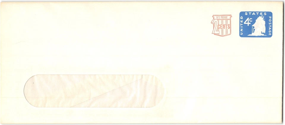 US #U552 Mint Postal Stationery, Entire, 1968, 4c + 2c, Bright Blue, windowed - Image 1 of 1
