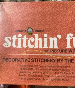 1970 Craft House Kit 10” Field Mushrooms No. 7133 Stitch By Number Never Opened - Picture 1 of 6