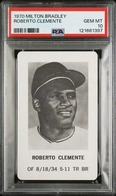 Tarjeta de juego 1970 Milton Bradley Roberto Clemente Piratas gema como nueva PSA 10 Low Pop Foto 1 de 2