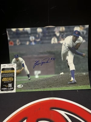 Ferguson Jenkins Autographed Chicago Cubs Signed 11x14 Photo JSA COA MLB AUTO - Image 1 of 3